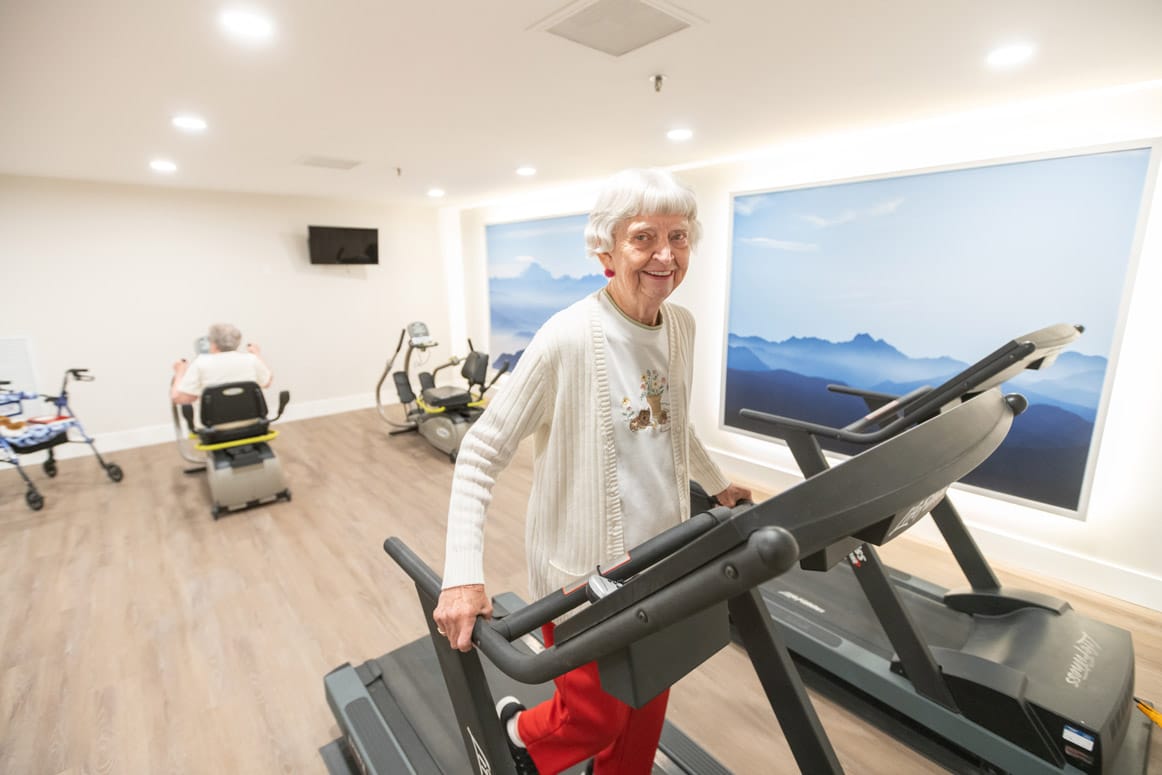 The exercise room at The Emerson at St. Peters