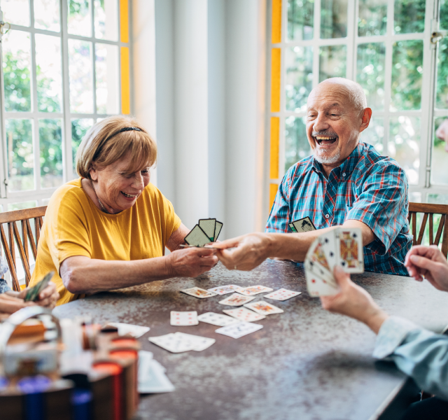 Seniors playing cards